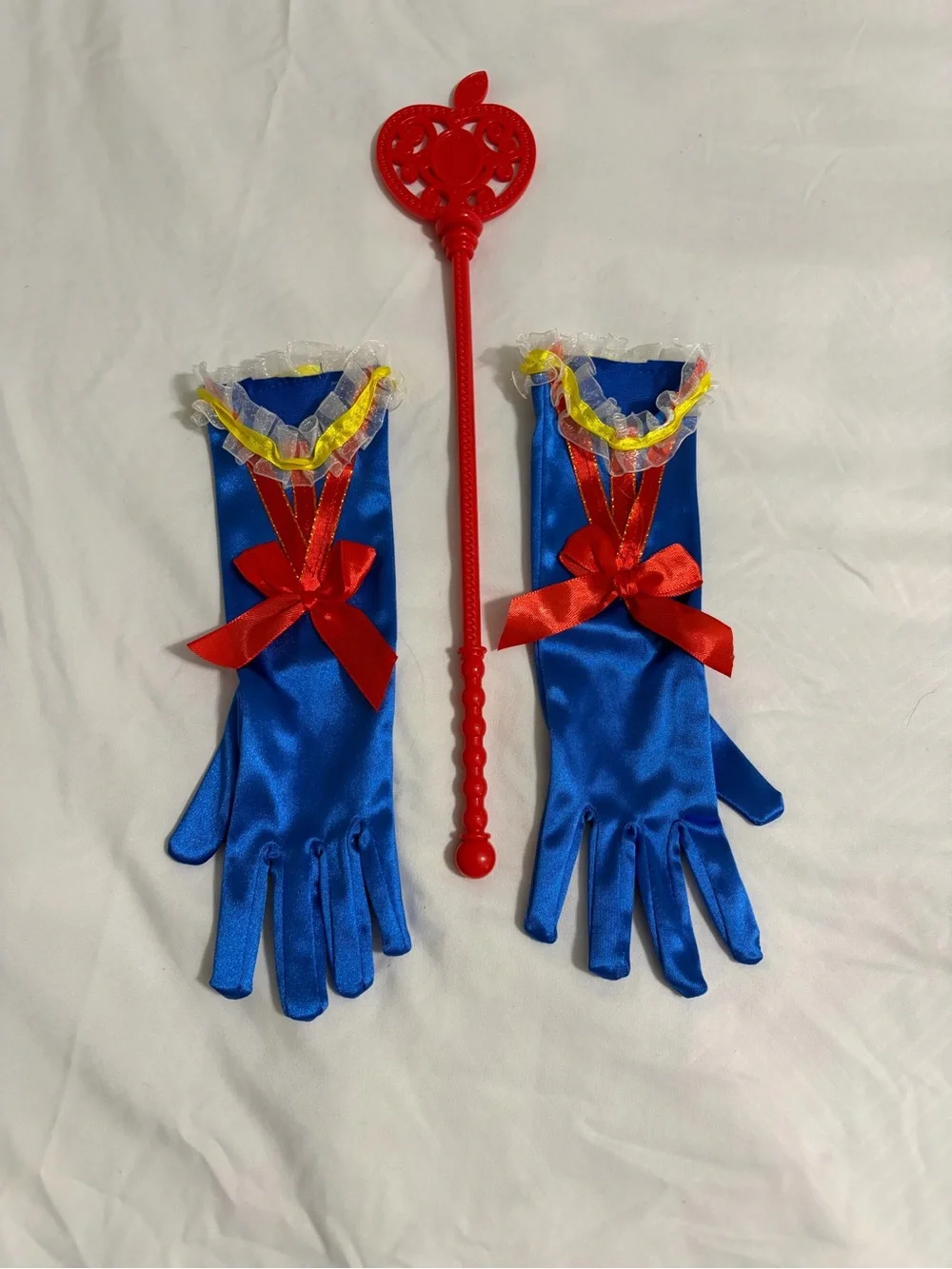 Snow White Classic Blue and Yellow Princess Kids Costume with Red Accents